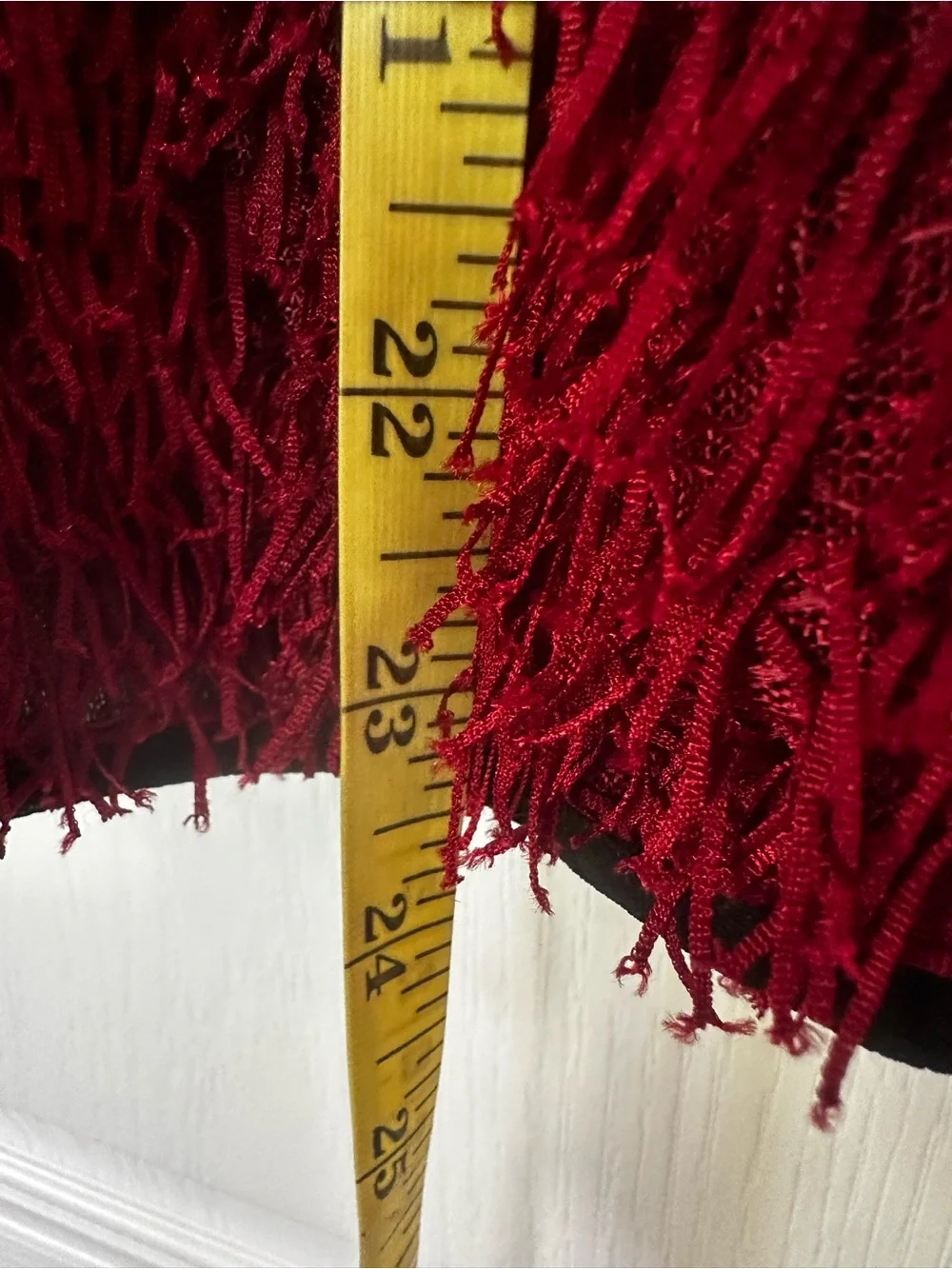LuLaRoe Red Fuzzy Open-Front Cardigan